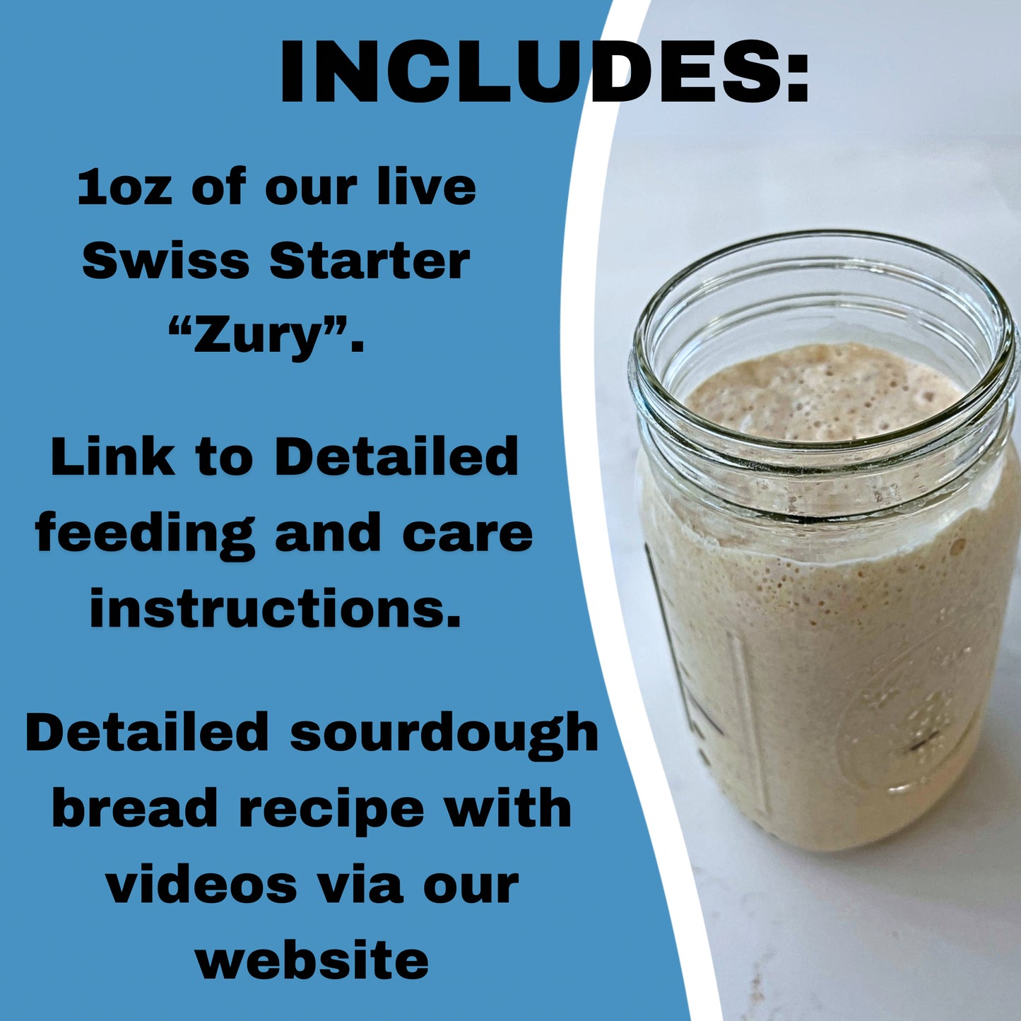 Private Collection - 1 OZ of our 700 year old Swiss Sourdough Starter -Fresh -Liquid