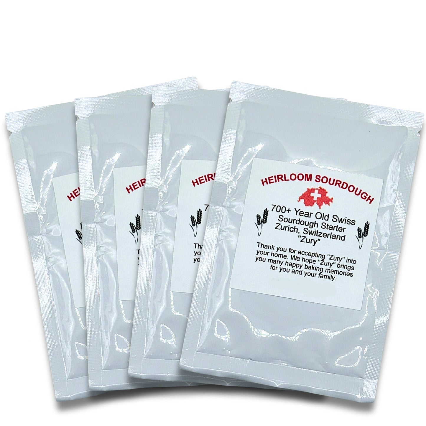 Private Collection - 4 Pack (48 grams) of our 700 year old Swiss Sourdough Starter - DRY