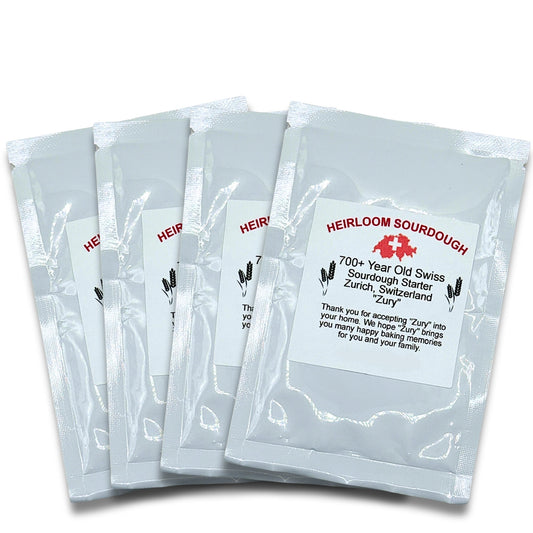 Private Collection - 4 Pack (48 grams) of our 700 year old Swiss Sourdough Starter - DRY