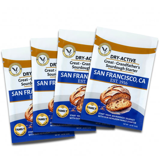 4 Packs - (48 Grams) of our 1916 San Francisco Sourdough Starter - DRY