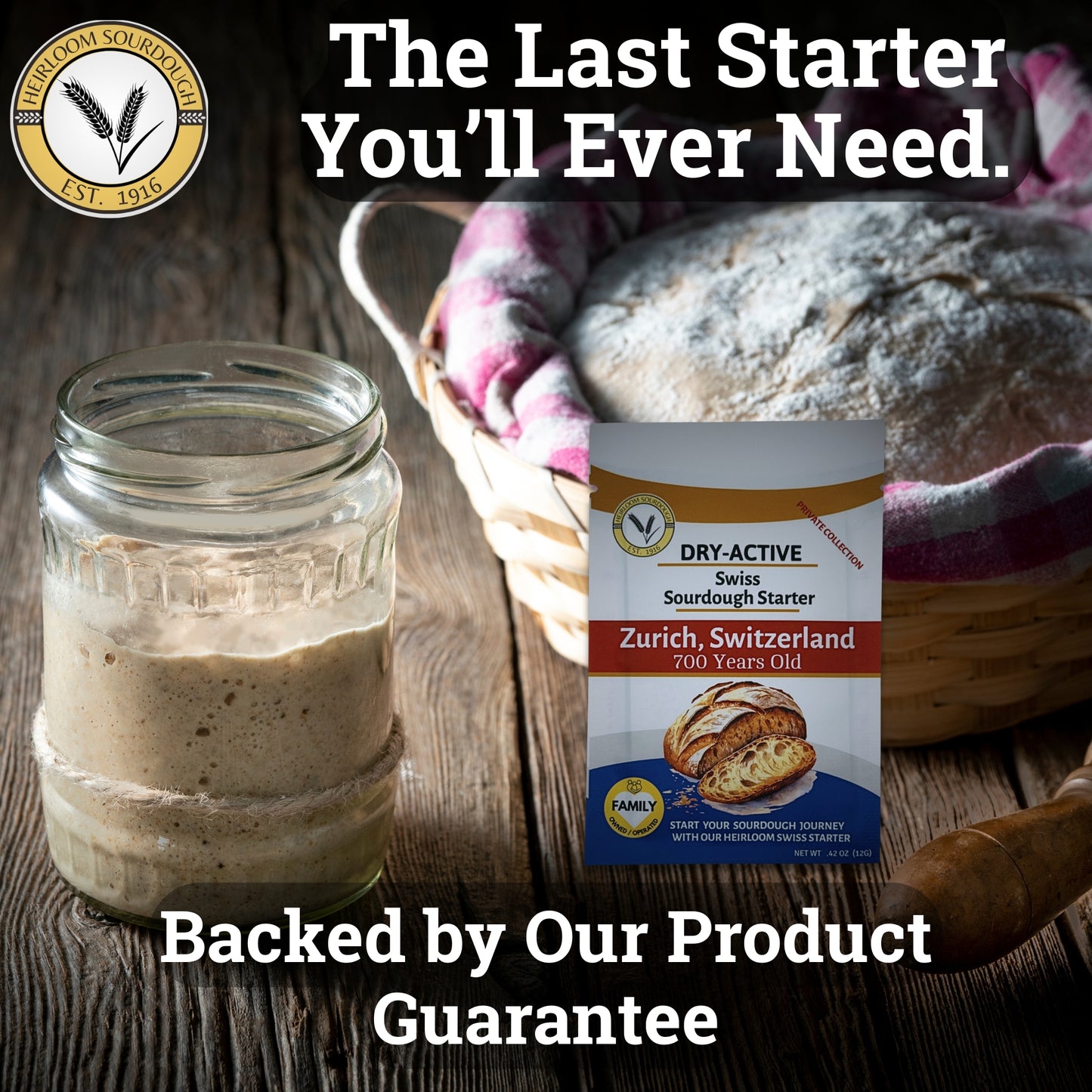 Private Collection - 3 Pack (36 grams) of our 700 year old Swiss Sourdough Starter - DRY