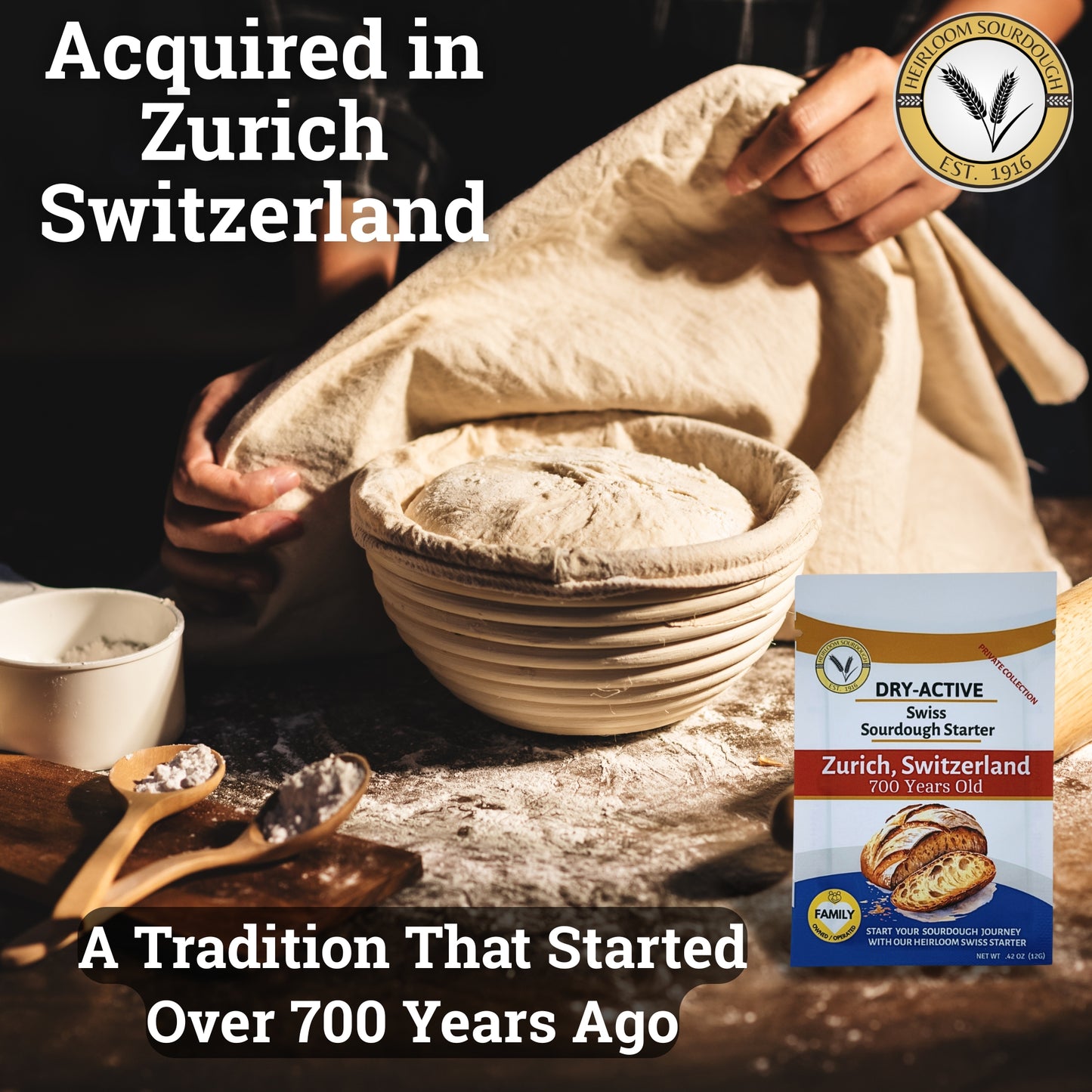 Private Collection - 3 Pack (36 grams) of our 700 year old Swiss Sourdough Starter - DRY