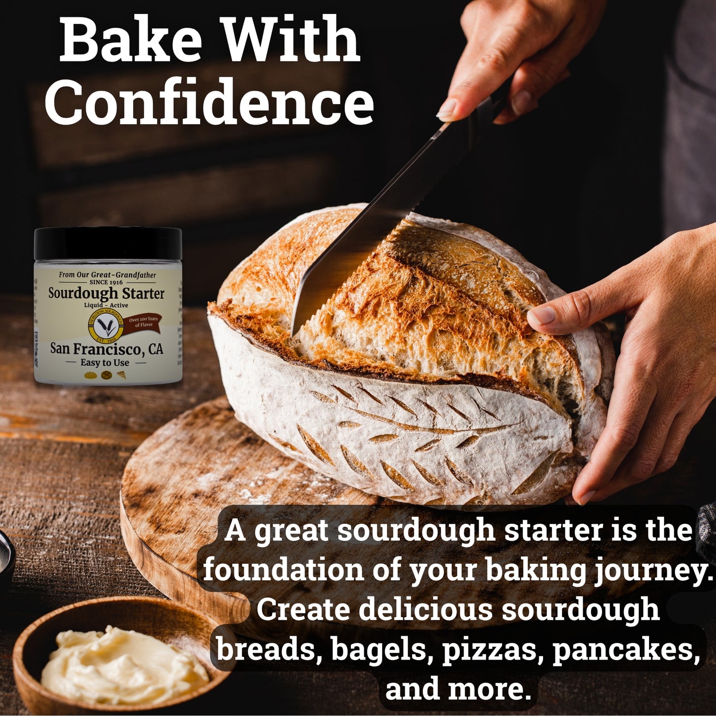 1 OZ of our 1916 San Francisco Sourdough Starter -Fresh -Liquid