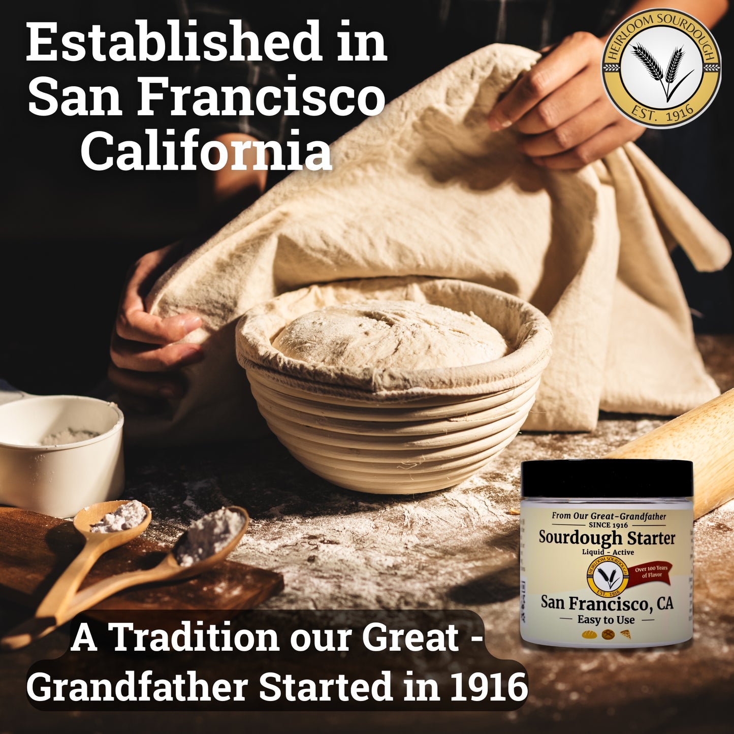 1 OZ of our 1916 San Francisco Sourdough Starter -Fresh -Liquid