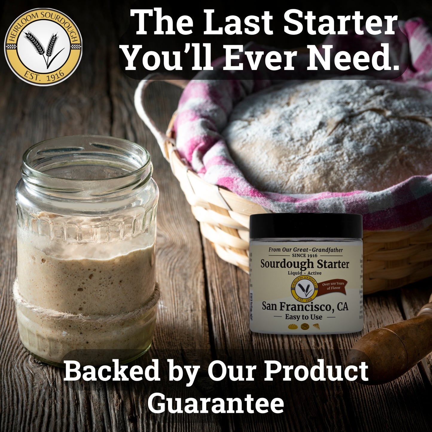 1 OZ of our 1916 San Francisco Sourdough Starter -Fresh -Liquid