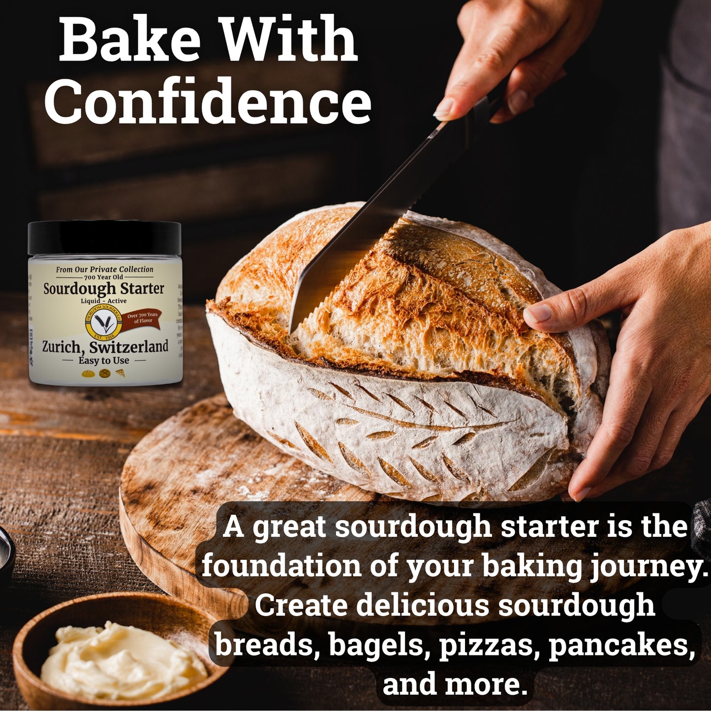 Private Collection - 1 OZ of our 700 year old Swiss Sourdough Starter -Fresh -Liquid