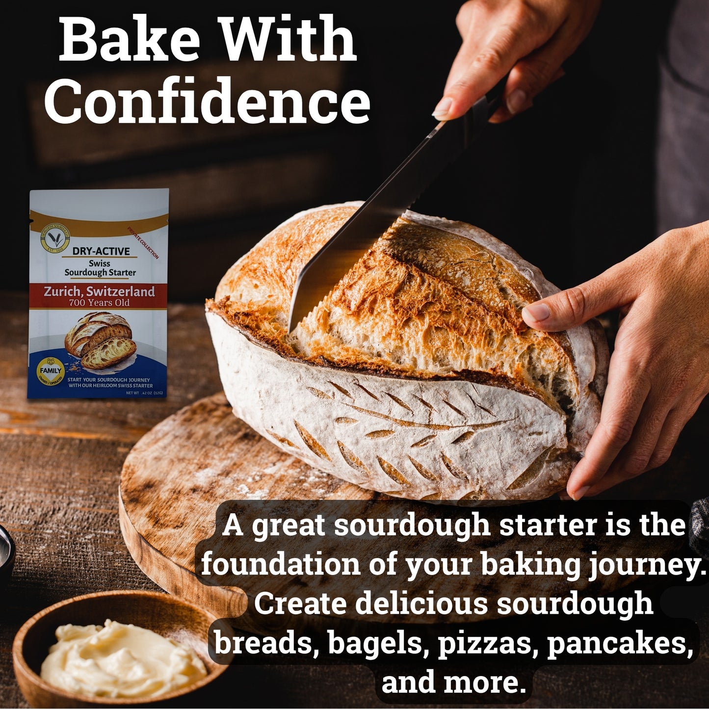 Private Collection - 3 Pack (36 grams) of our 700 year old Swiss Sourdough Starter - DRY